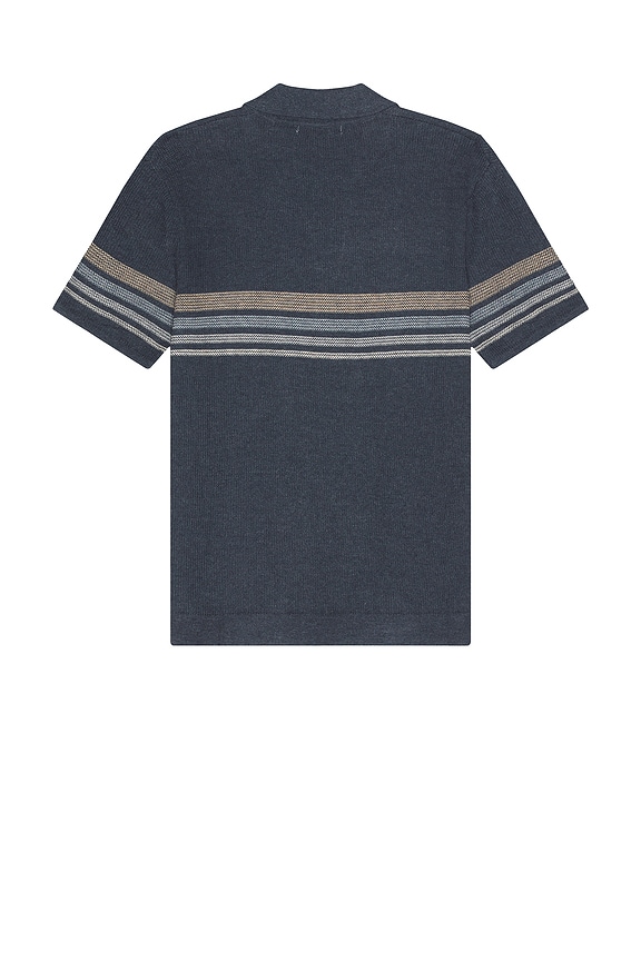 view 2 of 2 Liam Chest Stripe Polo in Navy Neutral Stripe