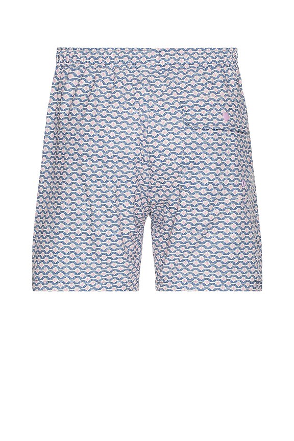 view 2 of 4 4 Way Stretch Swim Trunk in Japanese Wave Print