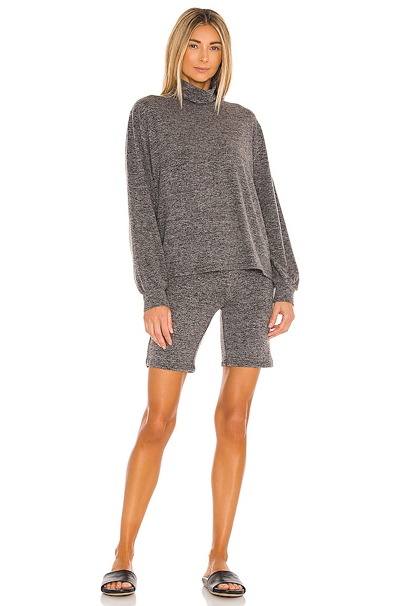 view 1 of 4 Sweater Knit Turtleneck & Bike Short Set in Coal