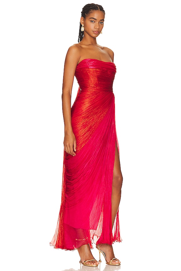 view 2 of 3 VESTIDO MIDI AUDREY in Sangria & Strawberry