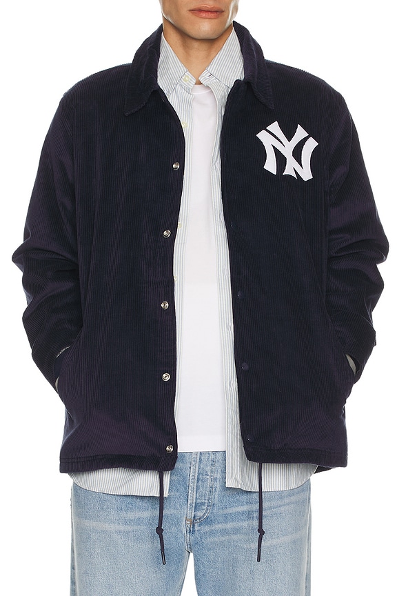 view 2 of 5 MLB Yankees Off The Busvintage Logo Corduroy Coaches Jacket in Navy