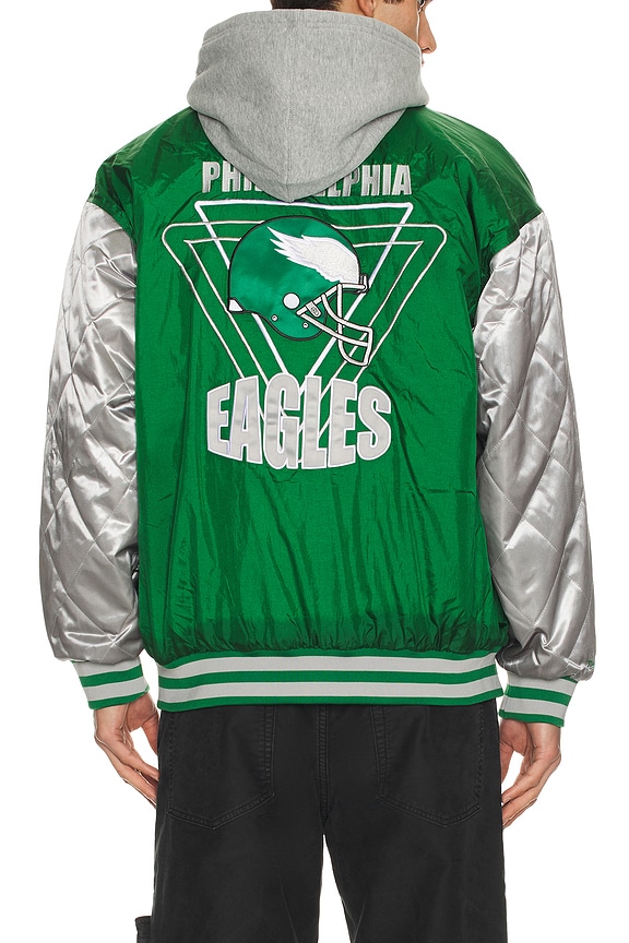 view 1 of 6 NFL Eagles Diamond Fusion Vintage Logo Button Front Jacket in Celtics Green