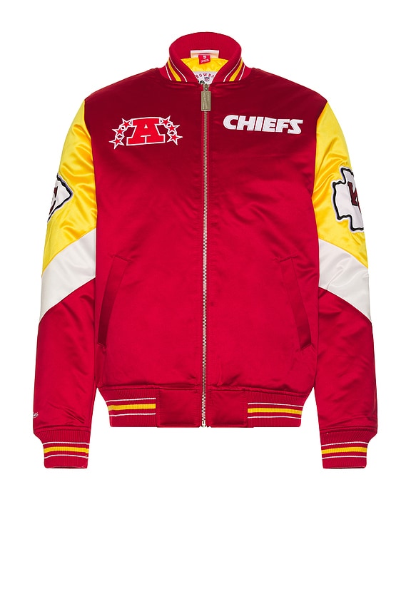 view 2 of 6 NFL Chiefs Throw It Back Heavyweight Satin Jacket in Scarlet