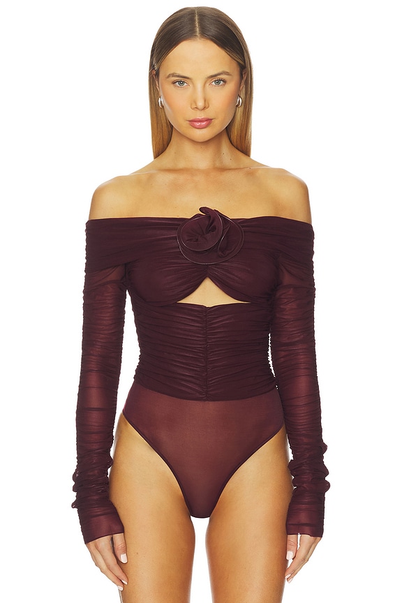 view 2 of 5 FLOWER BLOOM ボディスーツ in Mulberry