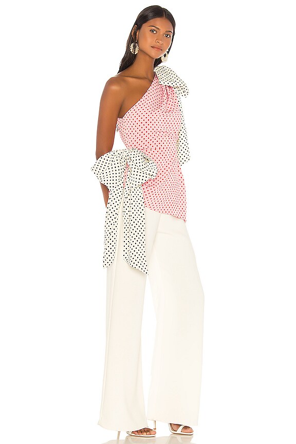 view 2 of 5 Bow Wow Top in Pink & Red Polka Dots