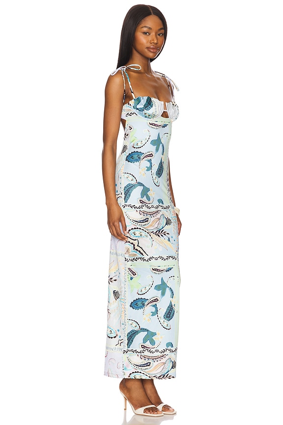 view 2 of 3 Petal Long Slip Dress in St. Barths Floral