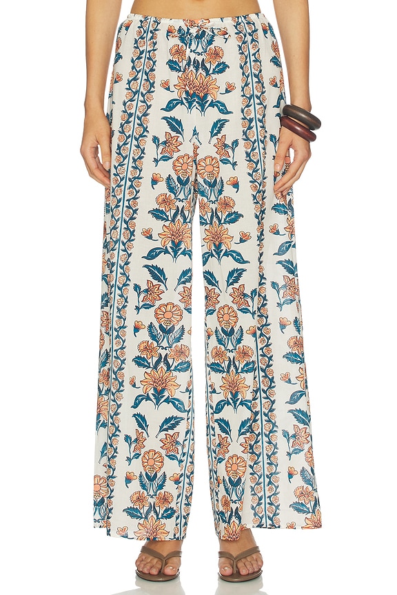 view 1 of 6 PANTALÓN DE PIERNA ANCHA CON CORDÓN DRAWSTRING WIDE LEG PANT in Winona Floral