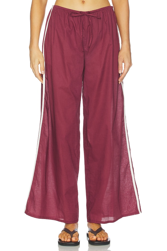 view 2 of 6 Sporty Wide Leg Pant in Maroon