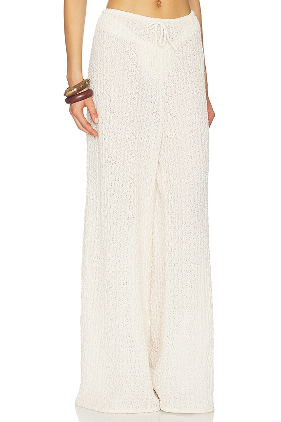 view 2 of 6 PANTALON JAMBES LARGES ET CORDON DE SERRAGE X ELSA HOSK DRAWSTRING WIDE LEG PANT in Amalia Texture