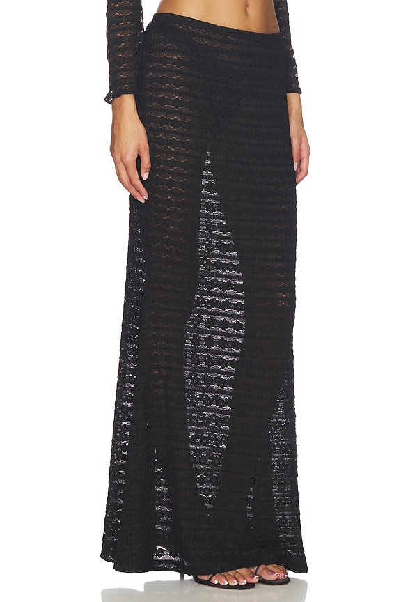 view 2 of 6 FALDA MAXI NATALIA in Black Daisy Lace