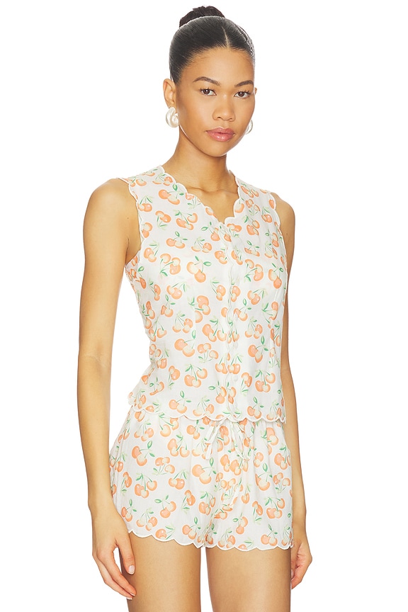 view 2 of 4 X Elsa Hosk Scalloped Vest Top in Cherry Sherbet