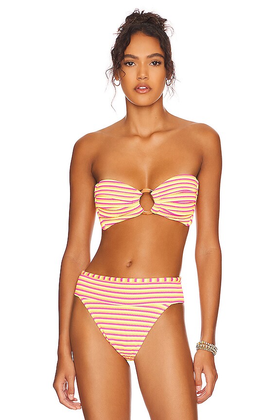 view 2 of 5 HAUT DE MAILLOT DE BAIN TORI in Neon Stripe