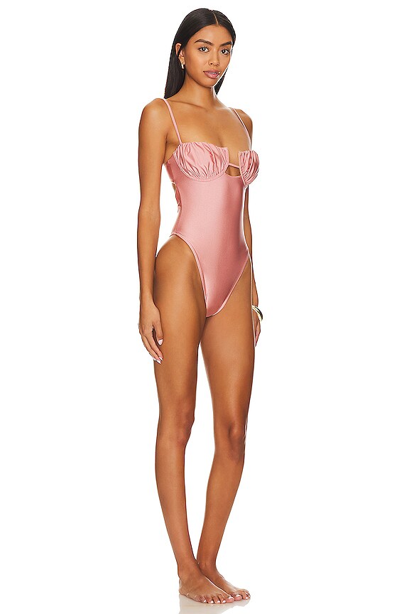 view 2 of 3 Petal One Piece in Satin Rose