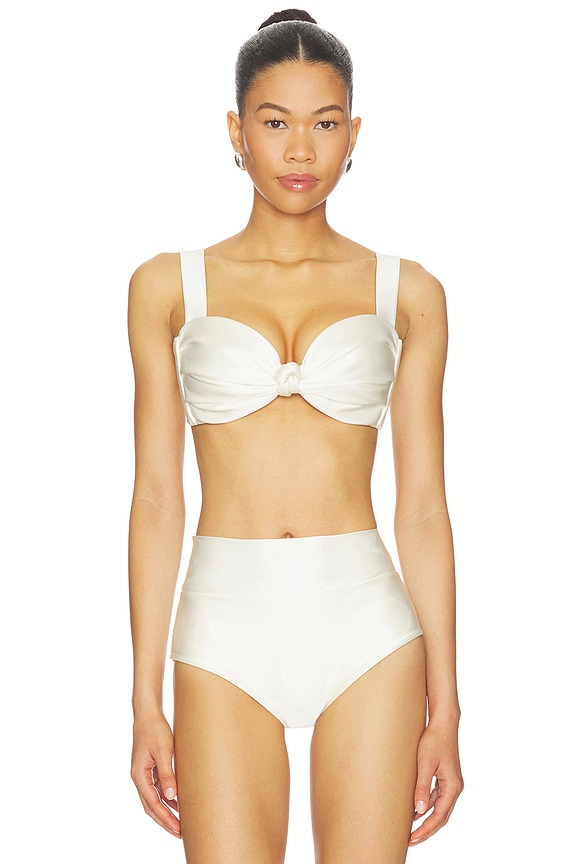 view 1 of 4 X Elsa Hosk Hayden Bikini Top in Cream Silkie