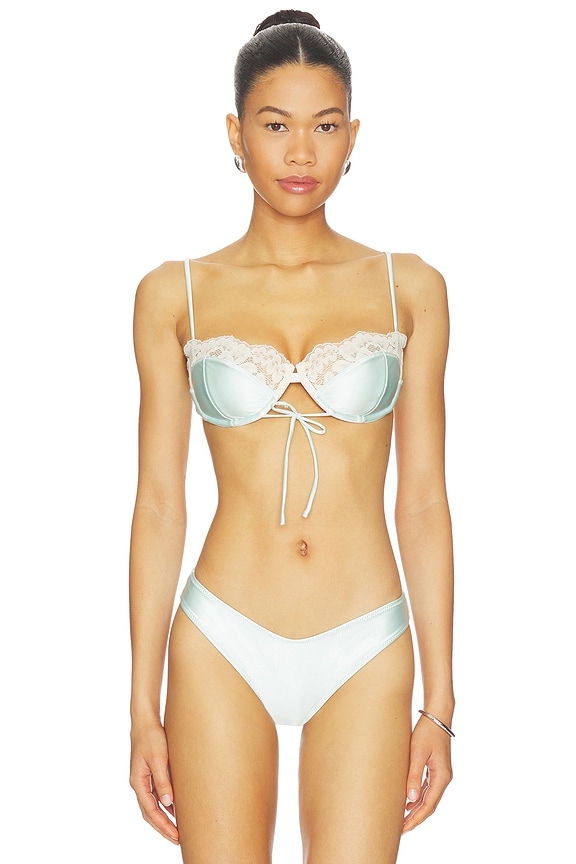 view 1 of 4 x Elsa Hosk Lena Bikini Top in Seafoam Silkie