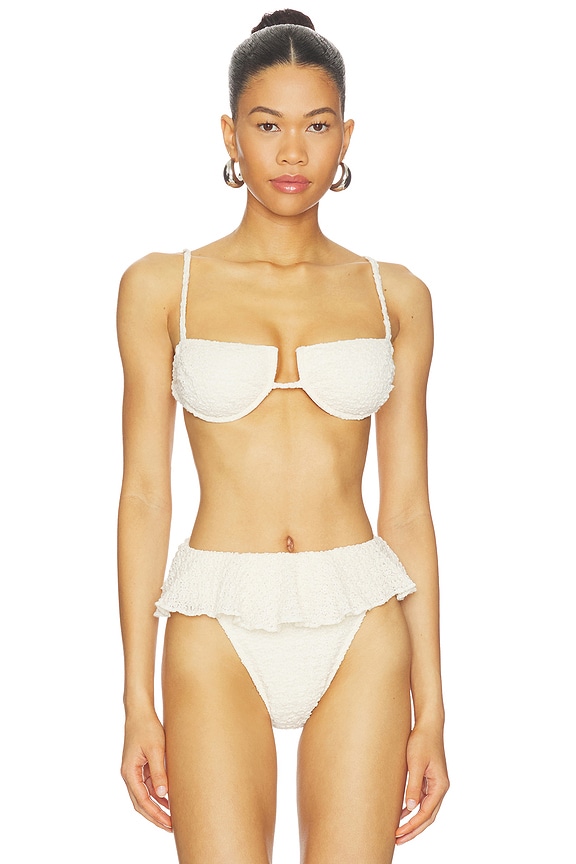 view 1 of 4 x Elsa Hosk Simonette Bikini Top in Amalia Texture