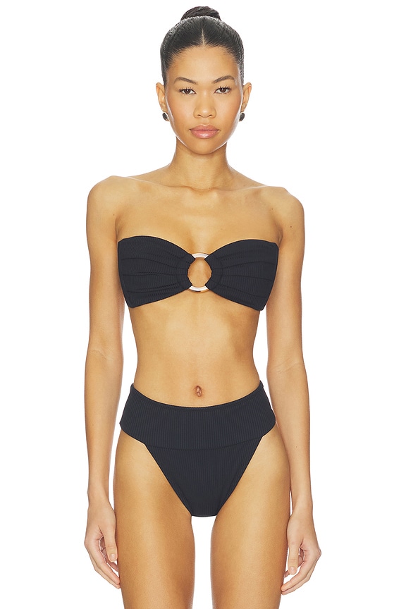 view 1 of 4 TOP BIKINI TORI in Black Rib