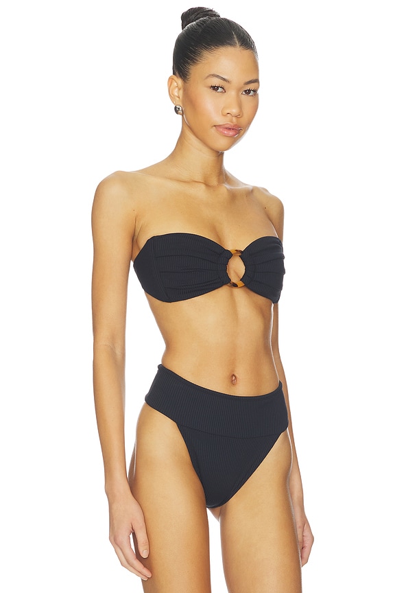 view 2 of 4 TOP BIKINI TORI in Black Rib