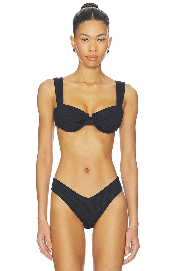 view 1 of 4 TOP BIKINI BELLA in Black Rib