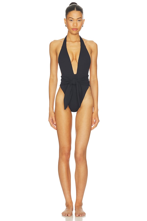 view 1 of 3 TROPEZ ワンピース in Black Rib