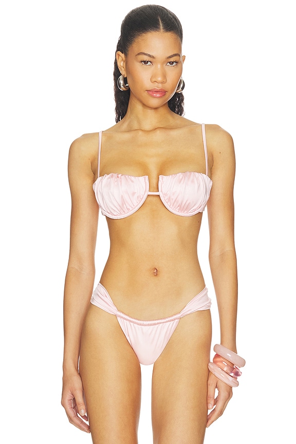 view 1 of 4 TOP BIKINI PETAL in Pale Blush Silkie