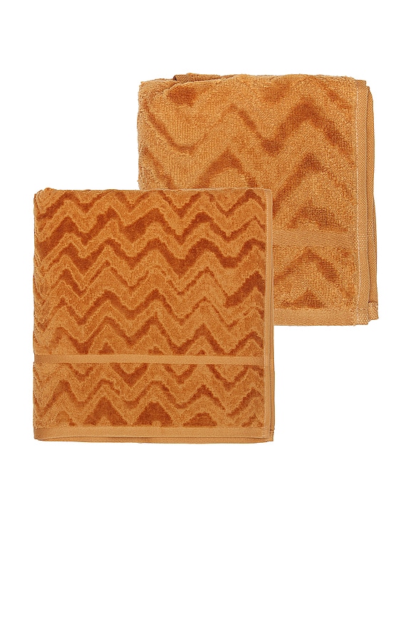 view 2 of 3 Rex 2 Piece Bath & Hand Towel Set in Ocra