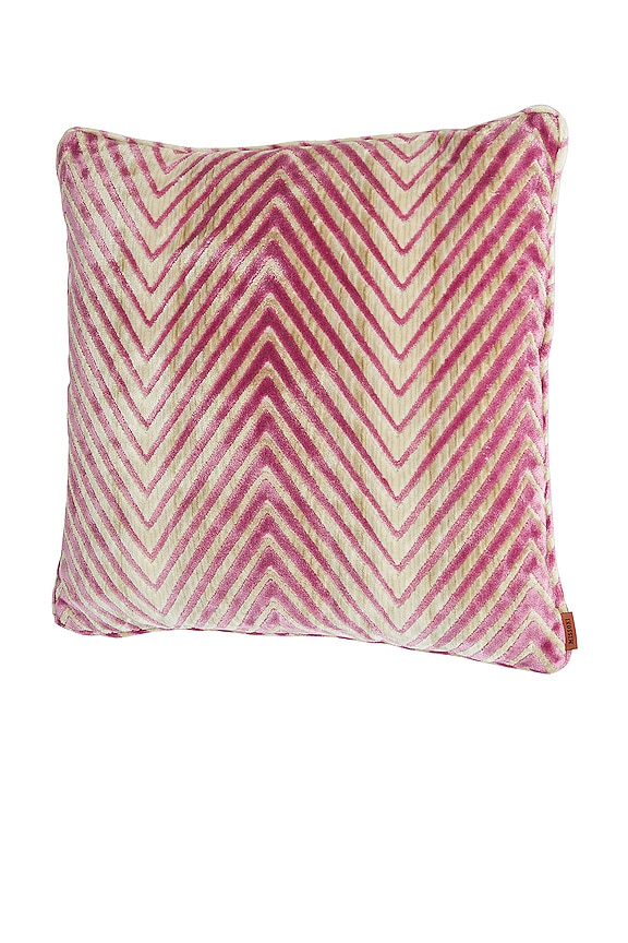 view 2 of 3 Ziggy Cushion in Fuxia & Bianco