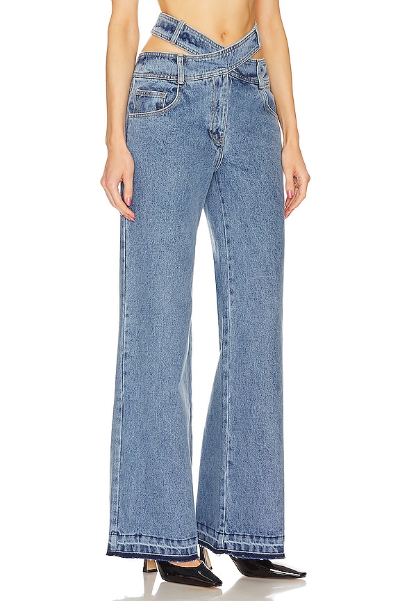 view 2 of 4 PANTALÓN CON CINTURA CRUZADA in Indigo