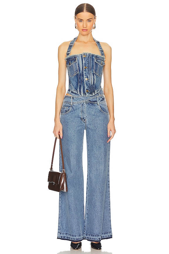 Indigo Chic Criss-Cross Denim Set main image 1