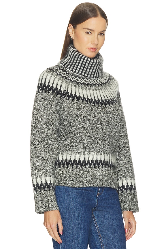 view 2 of 4 Fair Isle Turtleneck Sweater in Grey Multi