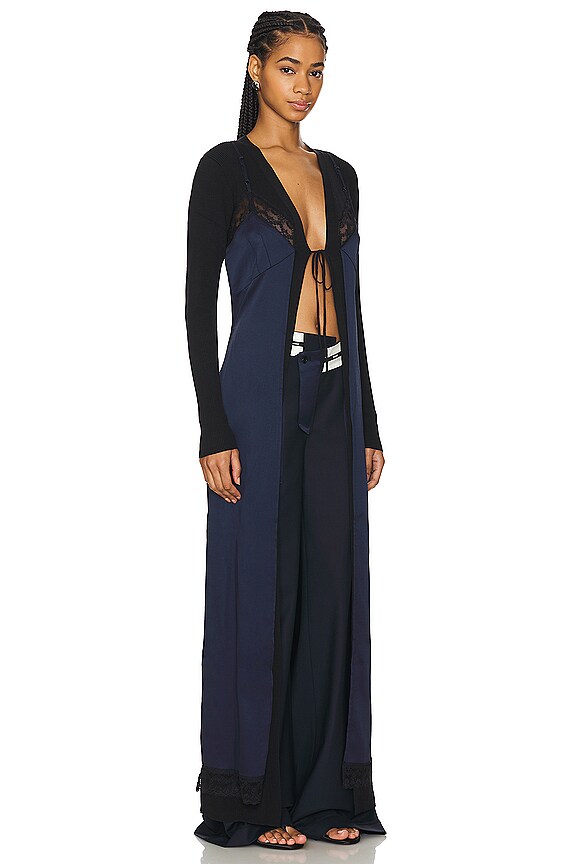 view 2 of 3 MAXI CÁRDIGAN DE LENCERÍA in Black & Midnight