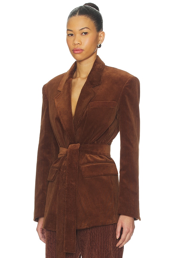 view 2 of 4 Deconstructed Lapel Tailored Jacket in Brown