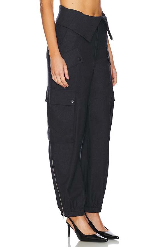 view 2 of 6 Double Waistband Cargo Pants in Charcoal