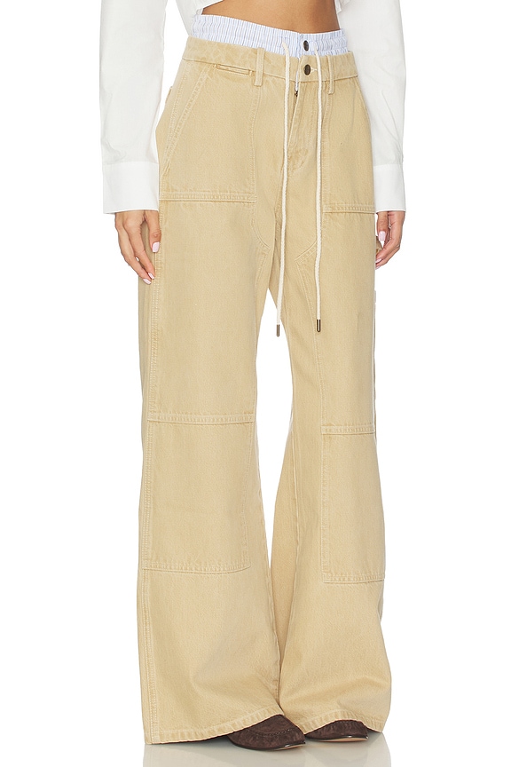 view 2 of 6 Double Waistband Wide Leg Pant in Tan