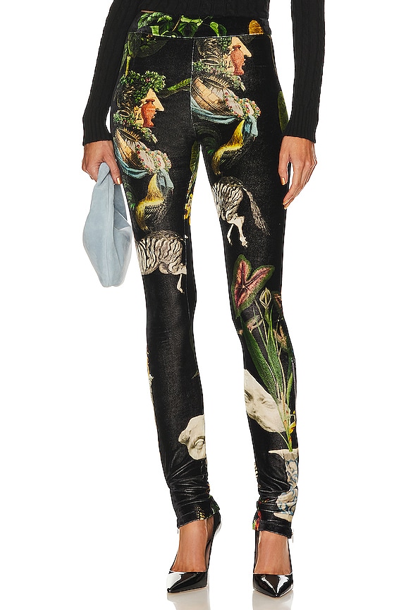 view 2 of 5 Print Velvet Leggings in Black