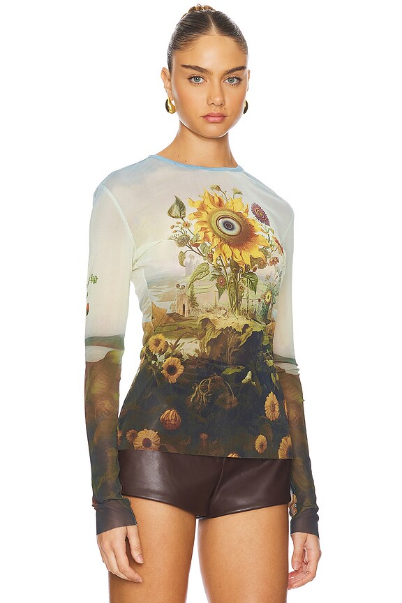 view 2 of 4 탑 in Sunflower Print