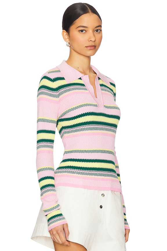 view 2 of 4 Striped Top in Pink Stripe
