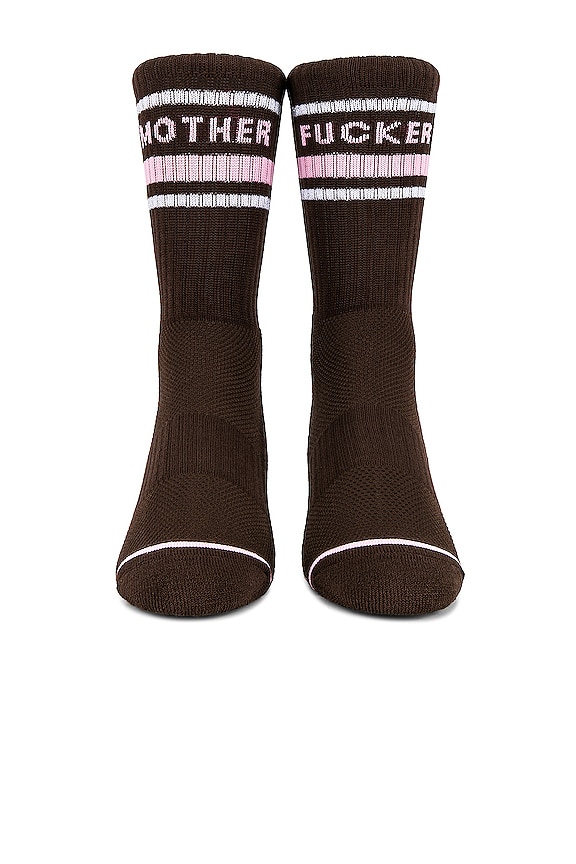 view 2 of 4 Baby Steps Socks in Mother Fucker Pink, Grey & Brown