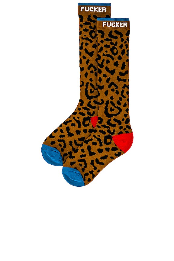 view 2 of 4 CALCETINES HIGH STEPPER in Leopard Mother Fucker