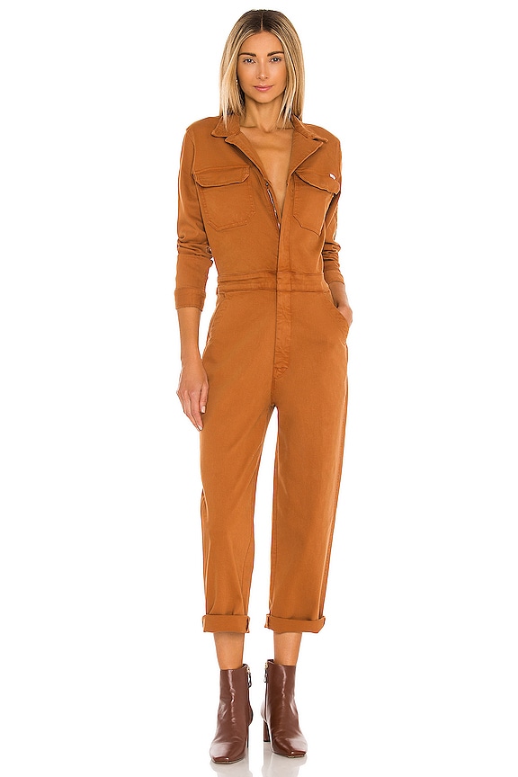view 1 of 3 The Fixer Jumpsuit in Leather Brown