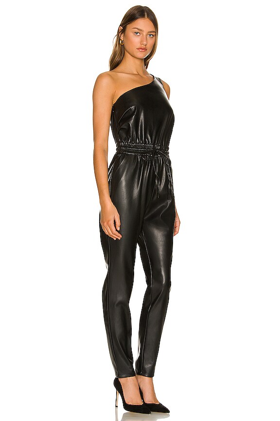 view 2 of 4 The Landslide Jumpsuit Faux Leather Hover in Wax On, Wax Off