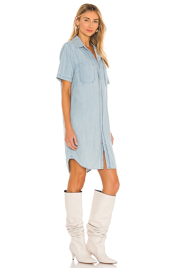 view 2 of 3 The Frenchie Short Sleeve Knee Dress in Baby Blues