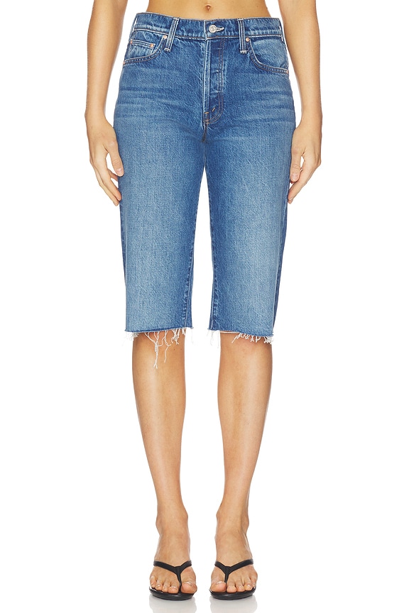 view 1 of 6 The Kick It Half N Half Fray Short in Green Thumb