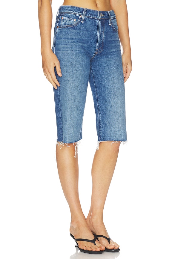 view 2 of 6 The Kick It Half N Half Fray Short in Green Thumb