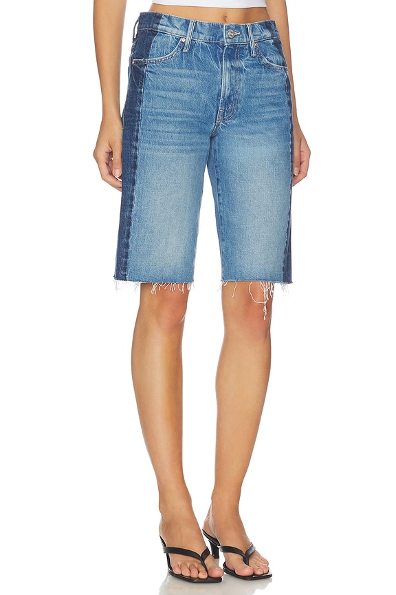 view 2 of 6 The Mid Rise Maven Bermuda Fray Shorts in Double Stacked