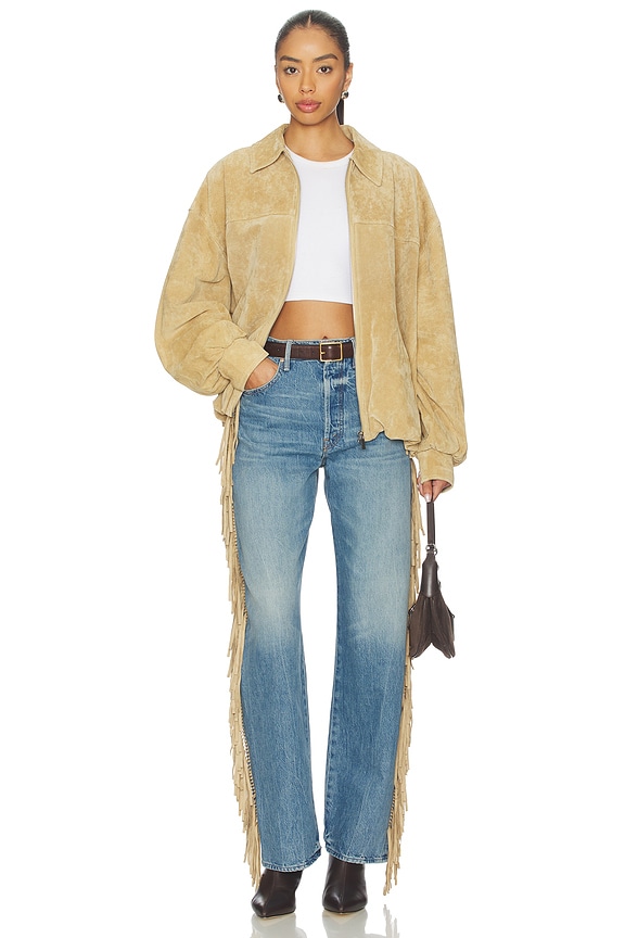 MOTHER The Fringe Half-pipe Button Sneaker Jeans in Folk Star