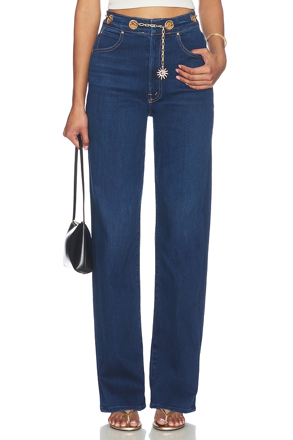 view 1 of 6 The Off The Chain High Waisted Tunnel Vision Sneak Jeans in Pinkies Up