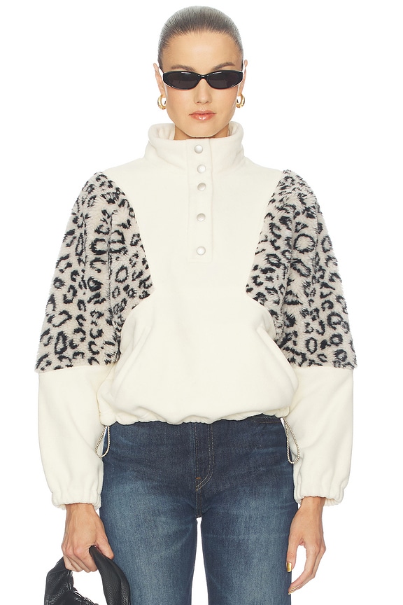 view 2 of 5 The Funnel Neck Drop Inset in Cream and White