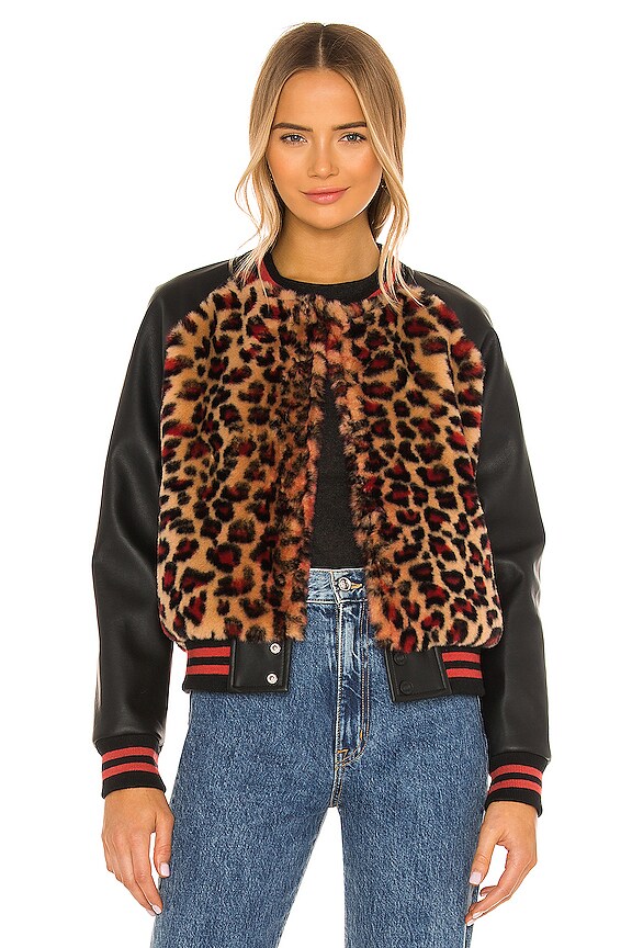 MOTHER The Snap Letterman Jacket in Cat Party | REVOLVE