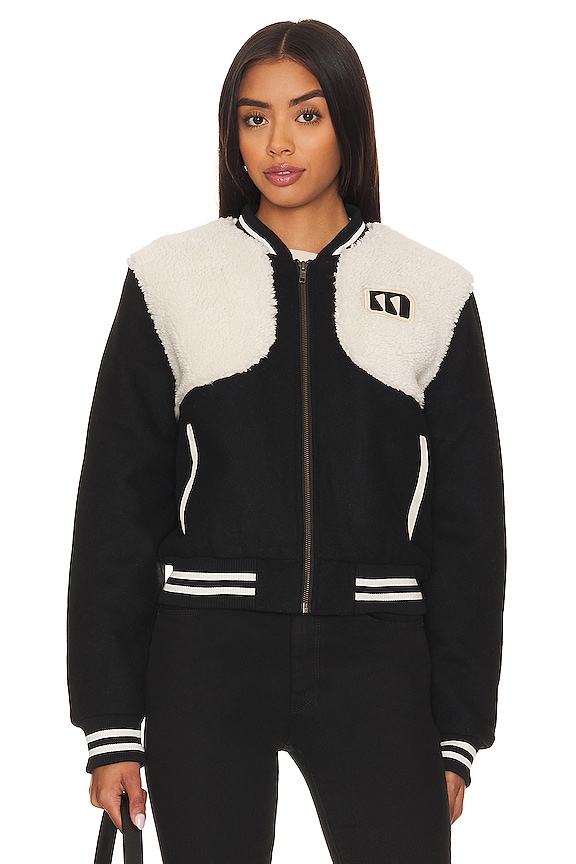 view 2 of 5 The Vested Varsity Bomber Jacket in Counting Sheep